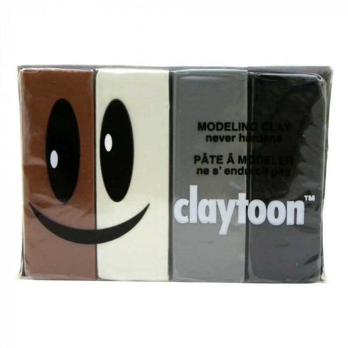 MODELING CLAY(モデリングクレイ) claytoon(クレイトーン) カラー油粘土 4色組(ニュートラル) 1Pound 3個セット｜shiningstore-next｜02