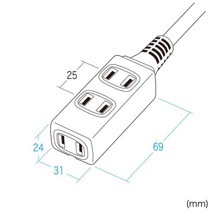 サンワサプライ スリム電源延長コード TAP-EX34-5WN｜shiningstore-next｜05