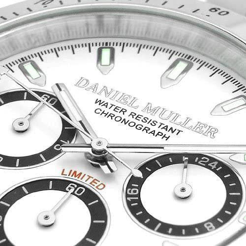 DANIEL MULLER ダニエルミューラー 腕時計 クロノグラフ ステンレス製 メンズウォッチ ホワイト DM-2003WH｜shiningstore-next｜04