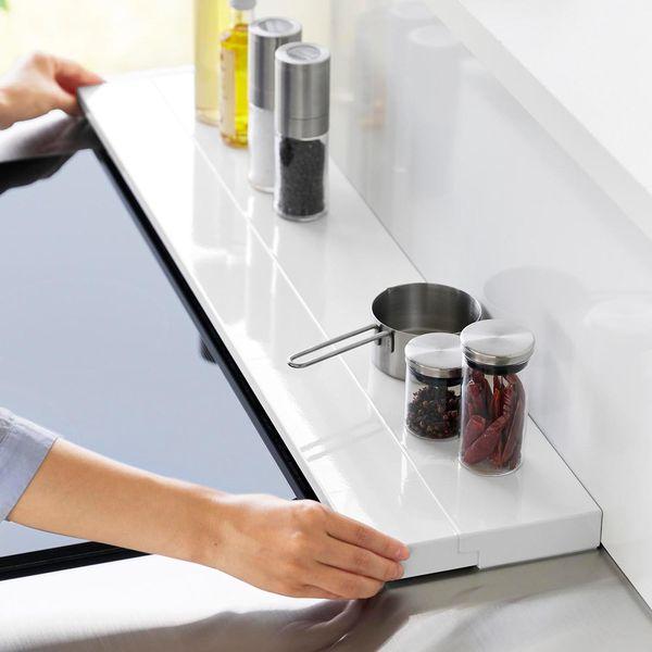 tower 奥行伸縮排気口カバー タワー ７５ｃｍコンロ用 ホワイト | 山崎実業 | 06