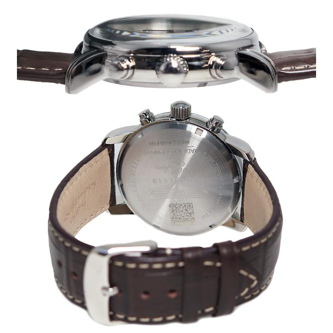ツェッペリン ZEPPELIN 100周年記念 クオーツ メンズ クロノ 腕時計 7680-1 アイボリー｜shiningstore-next｜03