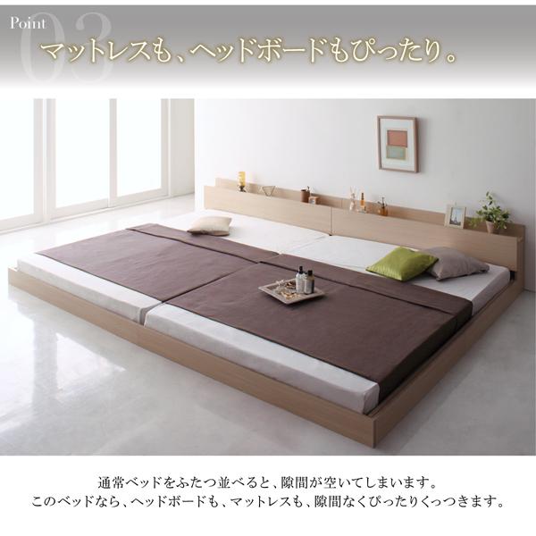 【正規販売店】 ベッドフレーム フロアベッド マットレス付き スーパーワイドキングサイズ 大型モダンフロアベッド 国産カバーポケットコイルマットレス付き ワイドK200 【B1086353985】(39257円)