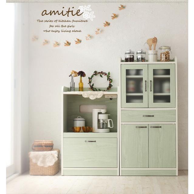 キッチン収納 ミニキッチン収納シリーズ 食器棚 ミドル