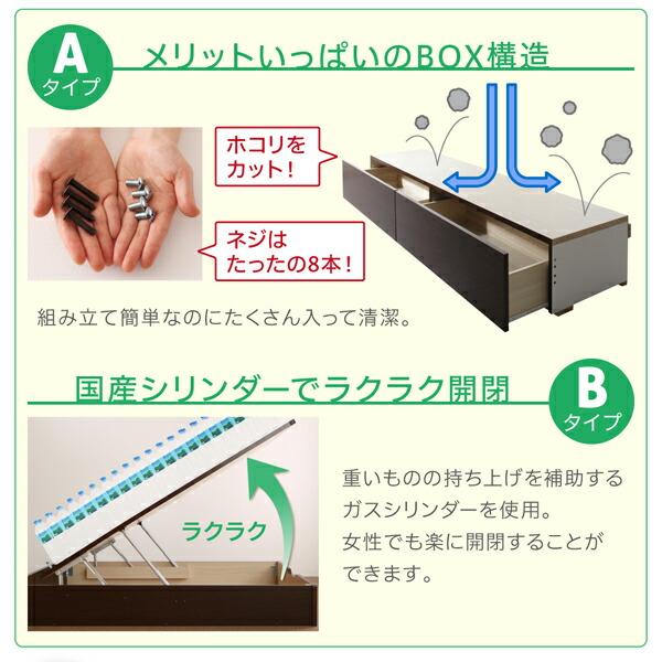 お客様組立 コンパクトに壁付けできる国産ファミリー収納連結ベッド スタンダードボンネルコイルマットレス付き A(S)+B(SD)タイプ ワイドK220_9