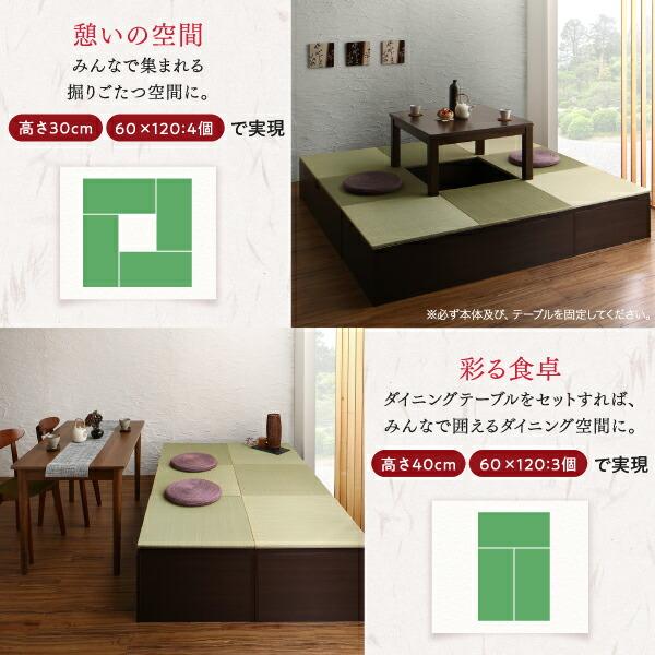 リビング収納 チェスト キャビネット タンス テレビ台 日本製 収納付きデザイン畳リビングステージ 畳ボックス収納 180×180cm ハイタイプの画像