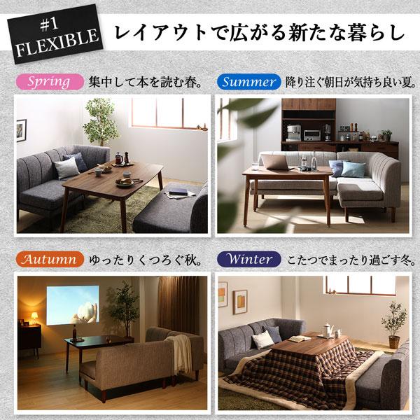 ダイニングセット（テーブル&ソファ） 3人 4点セット(テーブル+2P