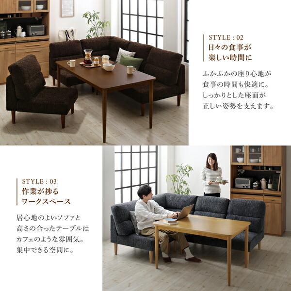 ダイニング ハイバックソファダイニングシリーズ 3点セット(2Pソファ1