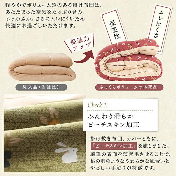 ブランド登録なし - こたつ布団仕かける ふっくら綿入り口・入口 うさぎ和柄こたつ布団 掛布団\u0026敷布団2点仕かける 4尺矩形(80×120糎)天板相応う