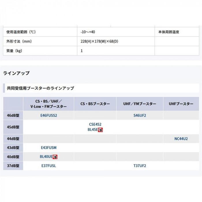 日本アンテナ 屋外用UHFブースター(44dB型 FM補完放送対応 FMパス) NC44U2 2181499の画像