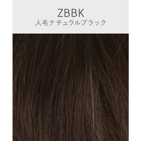 プリシラ 白髪かくしウィッグ 人毛100％ ロング 人毛ナチュラルブラック ST-102-ZBBKの画像