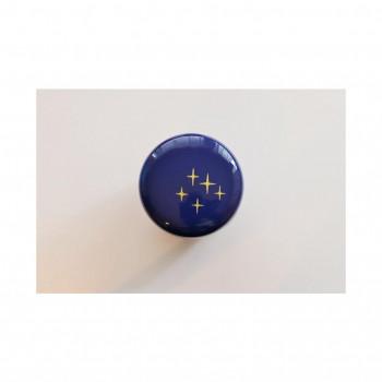 茶道具 中棗(ナツメ) カラー 内蓋付き 絵付き 星(ブルー