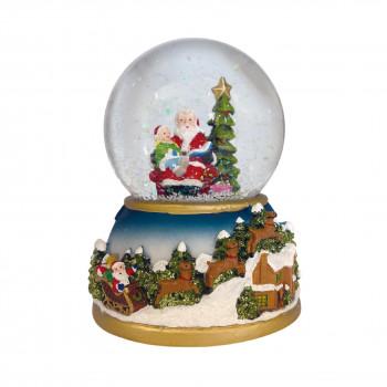 スノードーム││サンタ参上│124 LEDスノードーム ミュージック フレンズサンタ : シャイニングストア