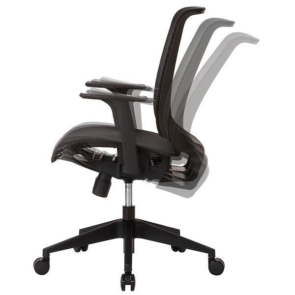 井上金庫販売 オフィス用 SPN メッシュチェア 肘付キ ブラック SPN-53A