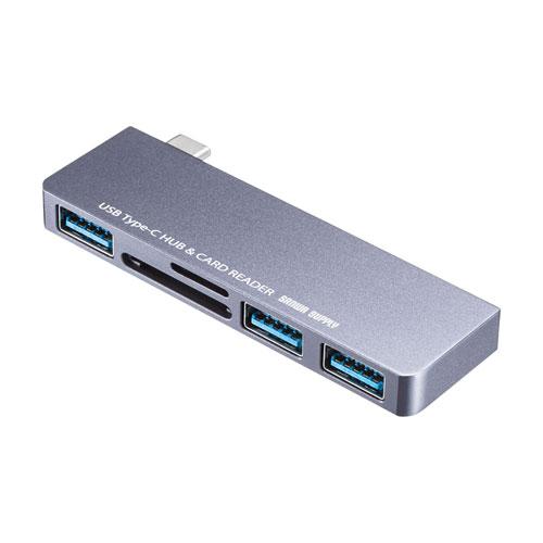 【5個セット】 サンワサプライ USB Type-Cハブ(カードリーダー付き) USB-3TCHC18GYX5｜shiningstore｜02