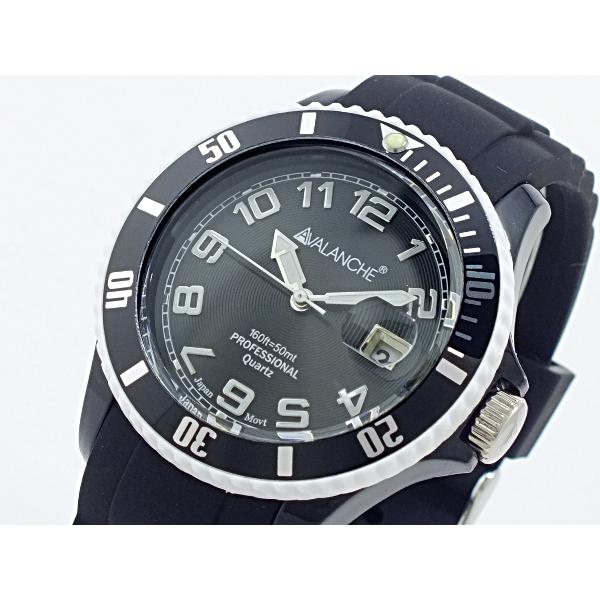 アバランチ AVALANCHE クオーツ 腕時計 AV-1019S-BKW-40 ブラック ホワイト｜shiningstore｜02