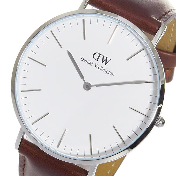 限定版 Dw 07dw シルバー 40 Mawes St Classic 腕時計 ダニエルウェリントン メンズ腕時計 腕時計 ウォ 40mm セントモーズ クラシック 腕時計 Wellington Daniel ホワイト ホワイト ブラウン メンズ腕時計 Services Luthercare Com