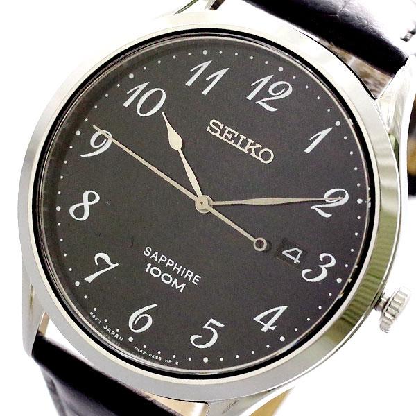 腕時計 メンズ腕時計 セイコー Seiko メンズ腕時計 腕時計 レザー ベルト 腕時計 メンズ Sgeh77p1 クォーツ ブラック ブラック ステンレス ケース レザー ベルト Mt Wq シャイニングストア