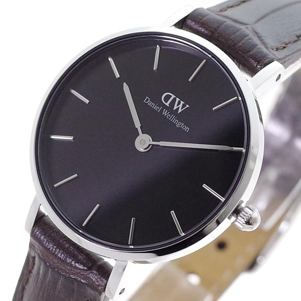 【超歓迎された】 28 YORK PETITE 腕時計 ダニエルウェリントン レディース腕時計 腕時計 シルバー レザー(ベルト) ステンレス(ケース) ダークブラウン ブラック DW00100238 腕時計