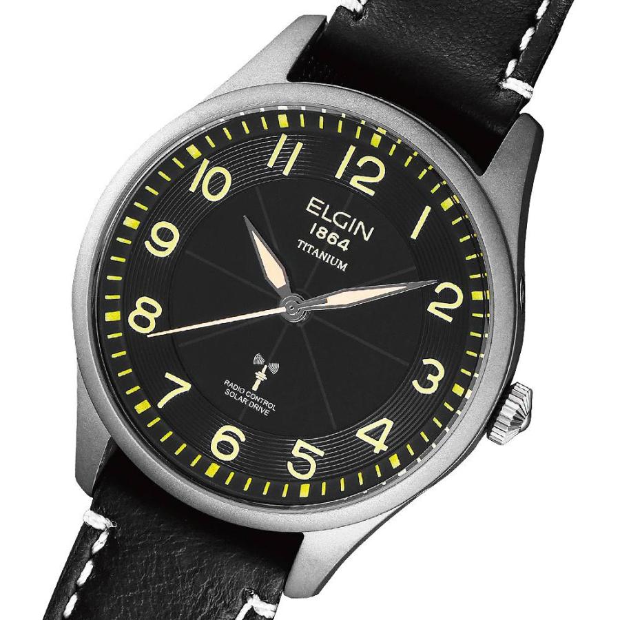 エルジン ELGIN 腕時計 FK1431TI-BP ソーラー電池 クオーツ メンズ ブラック チタン 国内正規品｜shiningstore｜02