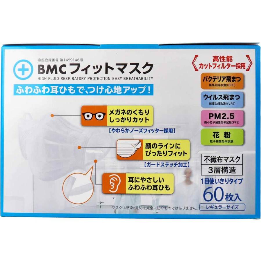 BMC フィットマスク 1日使い切りタイプ レギュラーサイズ 60枚入｜shiningstore｜02