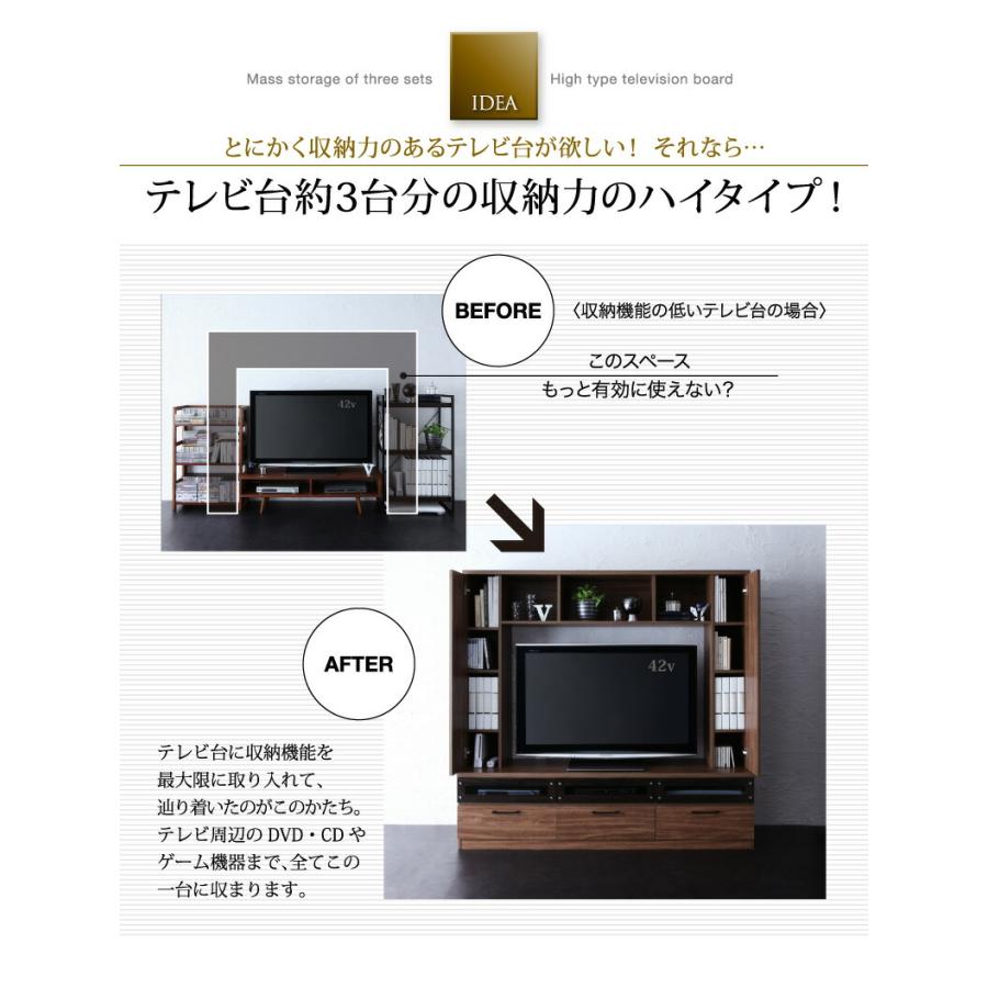テレビ台 ハイタイプ リビング壁面収納 50型 50インチ 大型テレビ 収納