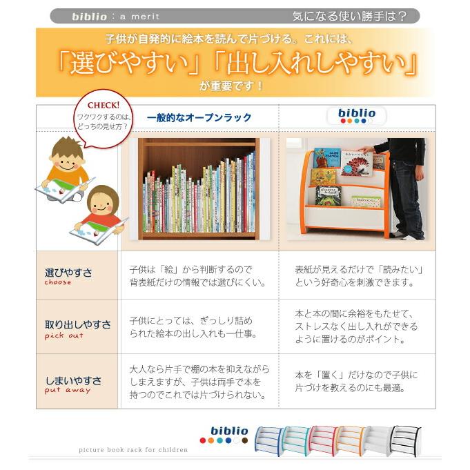 子供用収納 ソフト素材キッズファニチャーシリーズ 絵本ラック biblio ビブリオ スリムタイプの画像