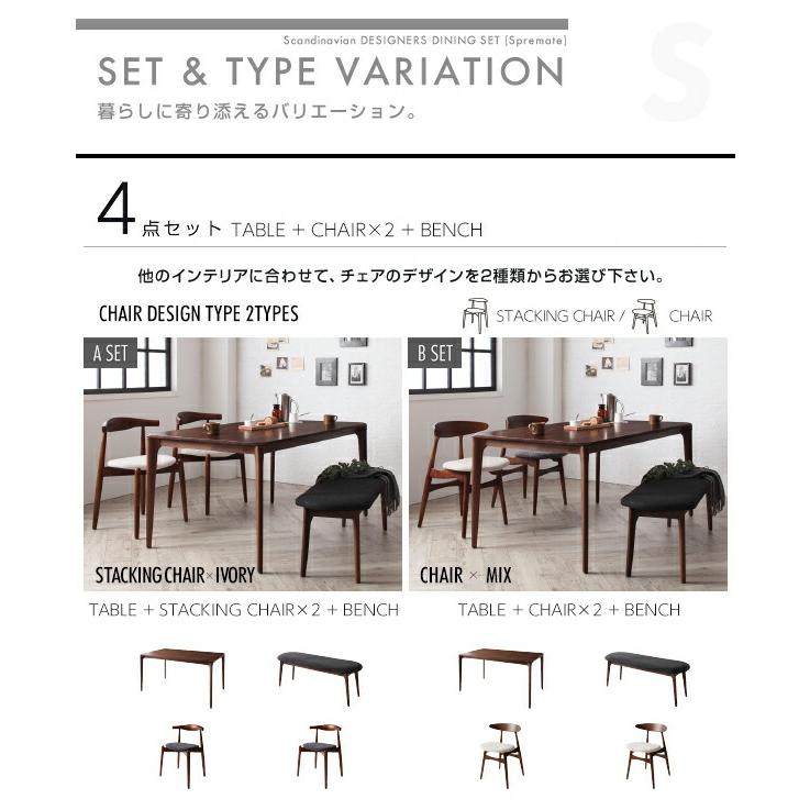 北欧デザイナーズダイニングセット Spremate シュプリメイト 5点セット 
