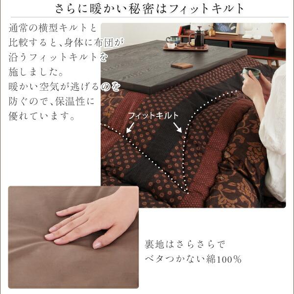 こたつ布団セット 国産こたつ布団 掛け敷き布団\u0026上掛け3点セット 6尺長方形(90×180cm)天板対応の画像