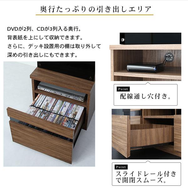 テレビボード　ハイタイプ（木扉キャビネ2個付） ハイタイプテレビボードシリーズ 2点セット(テレビボード+キャビネット
