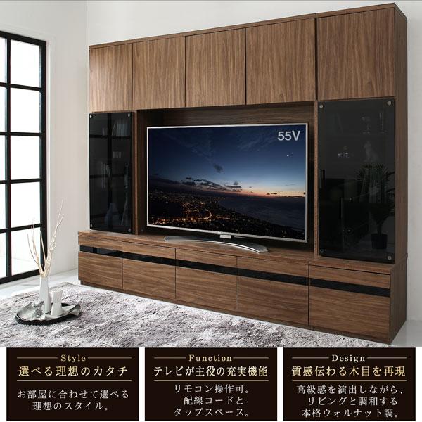 テレビボード　ハイタイプ（木扉キャビネ2個付） ハイタイプテレビボードシリーズ 2点セット(テレビボード+キャビネット