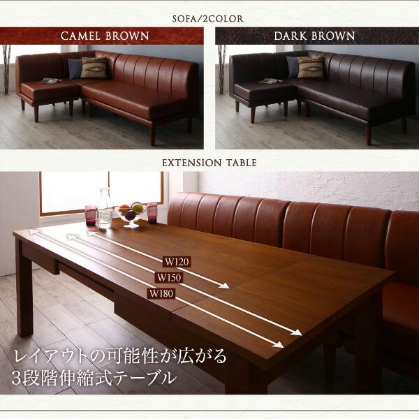 6段階高さ調節 伸縮式こたつ 大型ソファダイニング STEWAR ステュアー