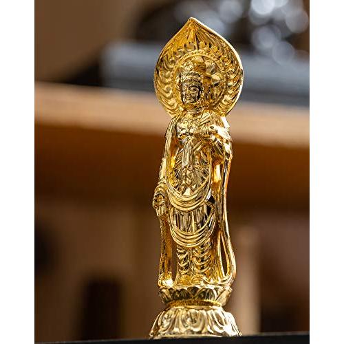 仏像 聖観音菩薩 10cm （金メッキ/24金） 仏師：牧田秀雲 原型＿