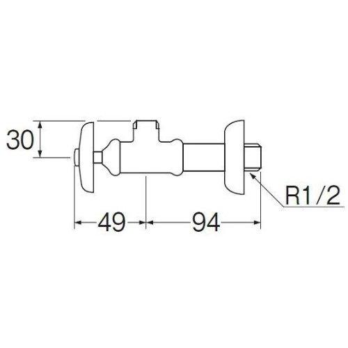 SANEI 【止水栓本体】 ハンドル式 給水管付き・ナットなし V22A-X2-13｜shiningtoday｜02