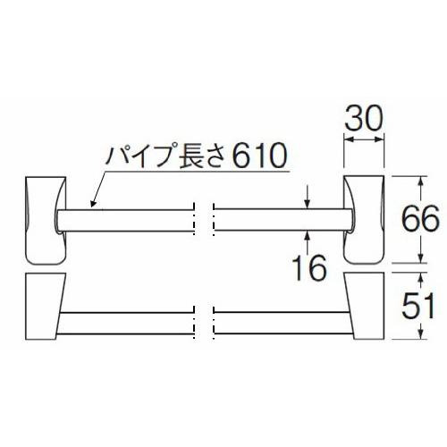 SANEI タオル掛け ステンレス製 ビス付き 610mm W531-610｜shiningtoday｜02