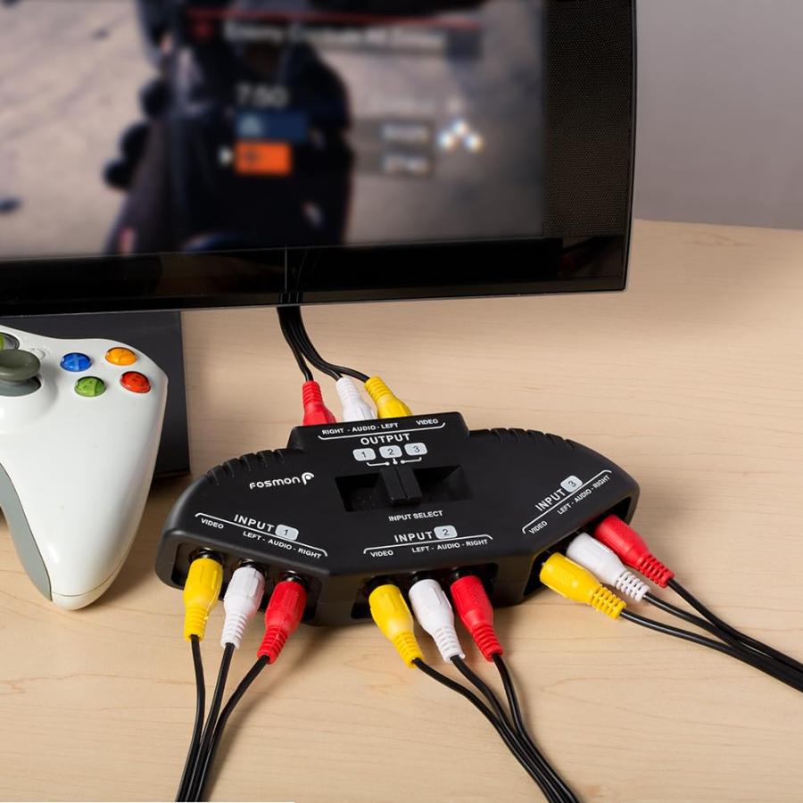 JJBestworld Fosmon AVセレクター 切替器 3入力1出力 3ポート RCA