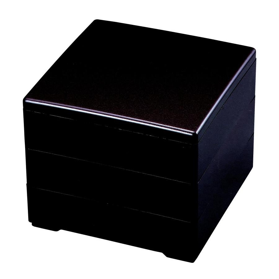若泉漆器 3段重箱 6.5寸重 新乾漆 溜(内黒) H-155-53-A : Shining
