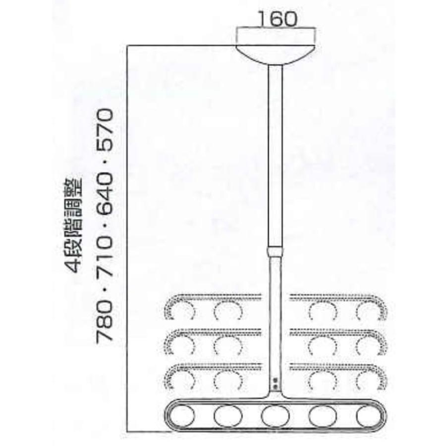 川口技研 軒天用物干し ホスクリーン ZA-0745-ST ステンカラー 2本1組の画像