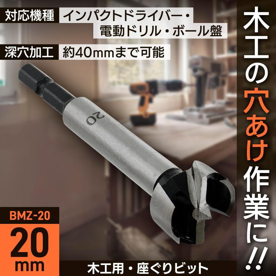 ビッグマン(Bigman) 六角軸座グリビット 20ミリ BMZ-20 木材 穴あけ