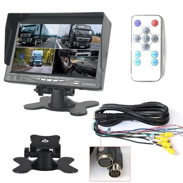 4分割7インチ 液晶モニター 12V/24V兼用 重機 トラック 画面分割