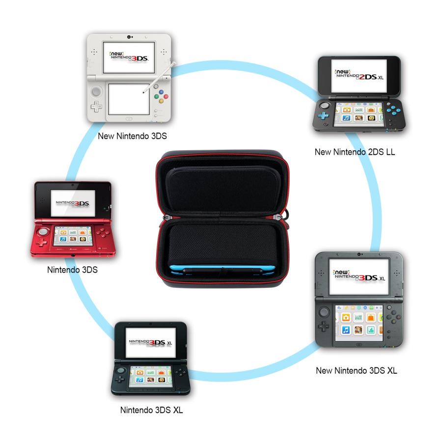 Smatree ニンテンドー New 2DS LL/New3DS/New3DSLL/3DS/3DSLL/DSi及びGPD WIN対応収納ケース（黒赤）｜shiningtoday｜02