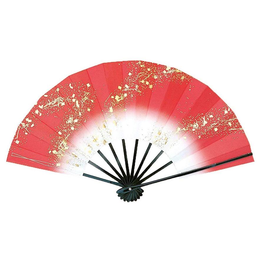 舞扇子 愛 1200-1529 流水 ぼかし 9寸5分 黒塗骨 扇子箱入 踊り用 (赤