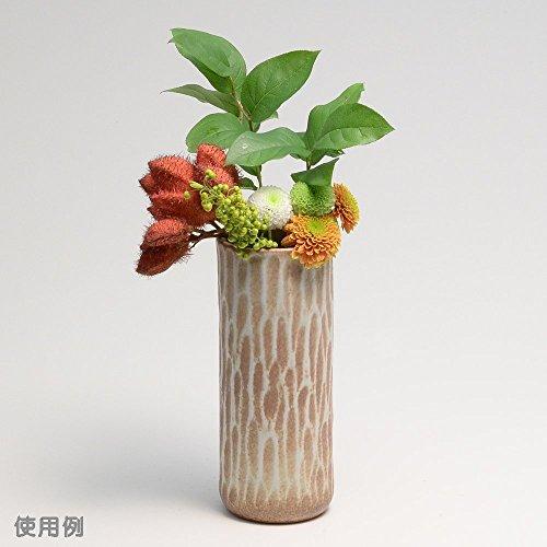 丸伊製陶 信楽焼 へちもん 花瓶 フラワーベース 大きい 縦長 ベージュ 彫模様 陶器 MR-1-2507｜shiningtoday｜02