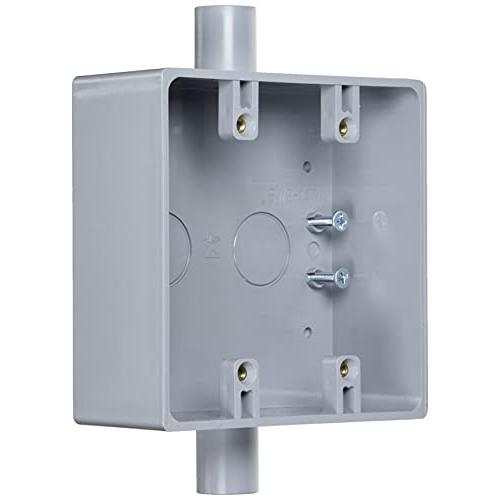 未来工業 露出スイッチボックス 2ヶ用2方出 VE14用 グレー SW2