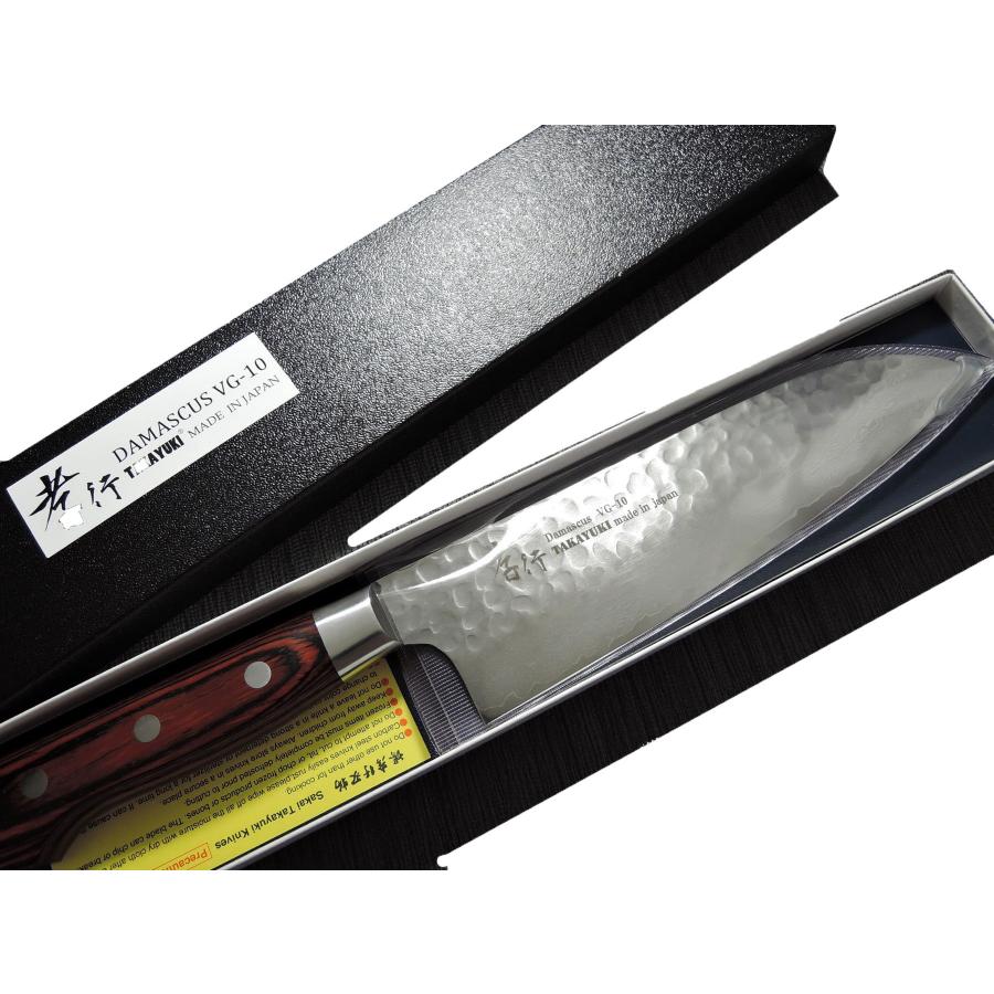堺孝行 槌目ダマスカス VG10割込み 33層 三徳180mm : Shining Today