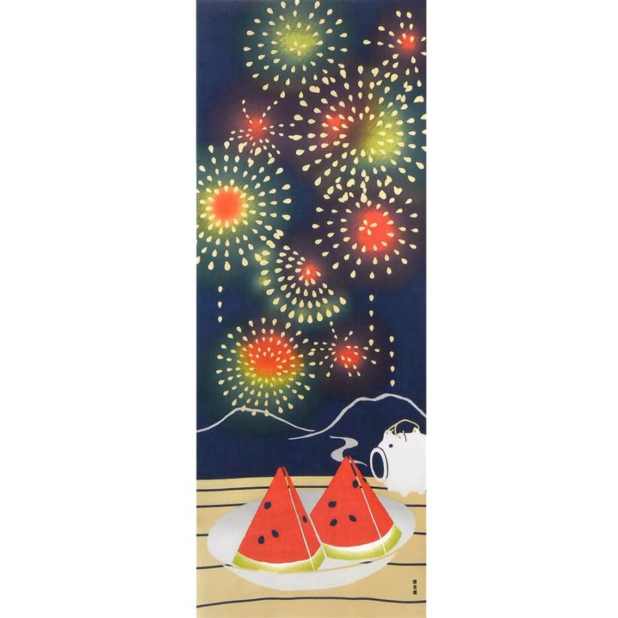 濱文様 絵てぬぐい スイカ花火 | 