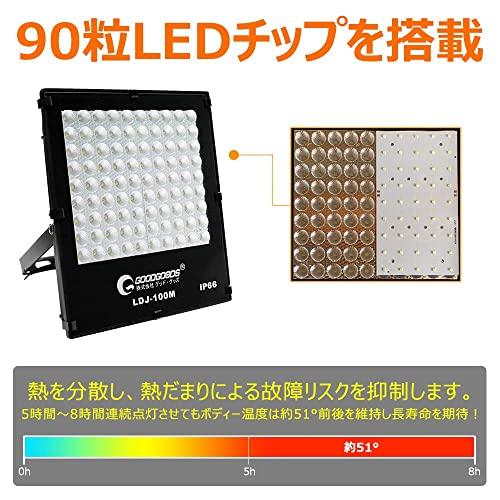 グッド・グッズ 100W フラッドライト 狭角40° 投光器 屋外 昼光色 作業灯 IP66 防水 LEDライト ワークライト 高輝度 省エネ広角照明｜shiningtoday｜08