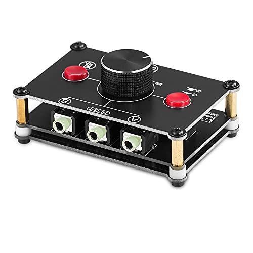 Nobsound Little Bear Passieve Audio schakelaar, 4 weg, 3,5 mm, mini stereo, AUX audio, handmatige keuzeschakelaar, audiosplitter 4(1) in 1(4) out