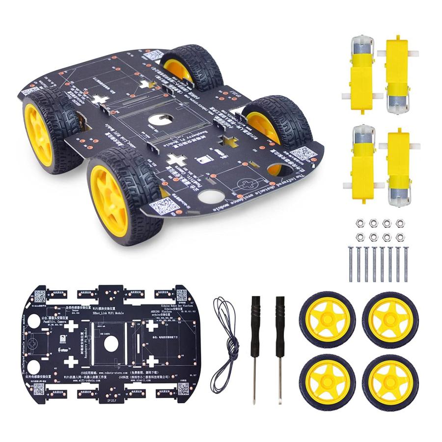 【在庫セール】Arduino /ラズベリーパイ用4 TTモーター付き4WDロボッ Arduino /ラズベリーパイ用4 TTモーター付き4WDロボットシャーシキット