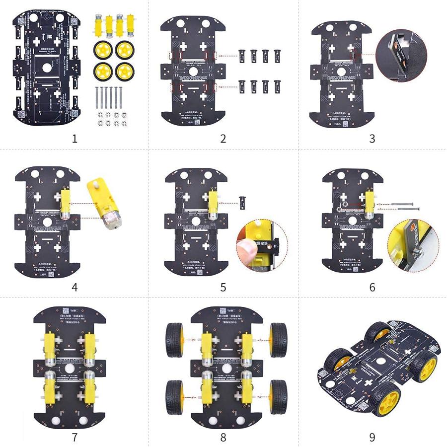 【在庫セール】Arduino /ラズベリーパイ用4 TTモーター付き4WDロボッ Arduino /ラズベリーパイ用4 TTモーター付き4WDロボットシャーシキット