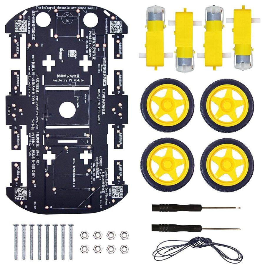 【在庫セール】Arduino /ラズベリーパイ用4 TTモーター付き4WDロボッ earth-c_s-b07f759t89-20240324